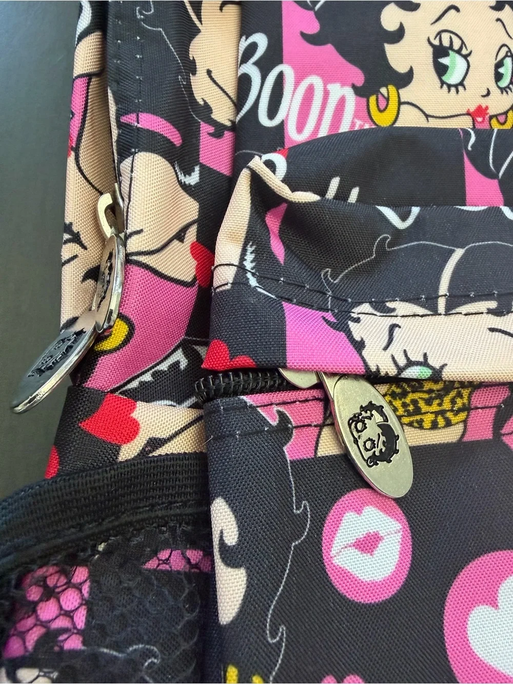 Betty Boop Black & Pink Character Print Backpack